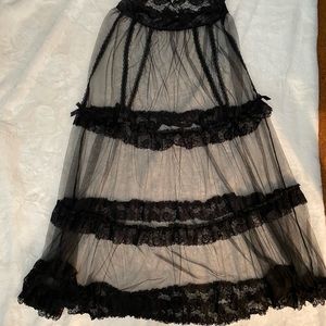 Dolls Kill - Widow Sheer Black Lace Skirt 1x